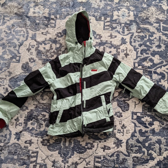 S Westbeach Men's Snowboarding Coat - Mint, Black, & Red - Picture 1 of 10